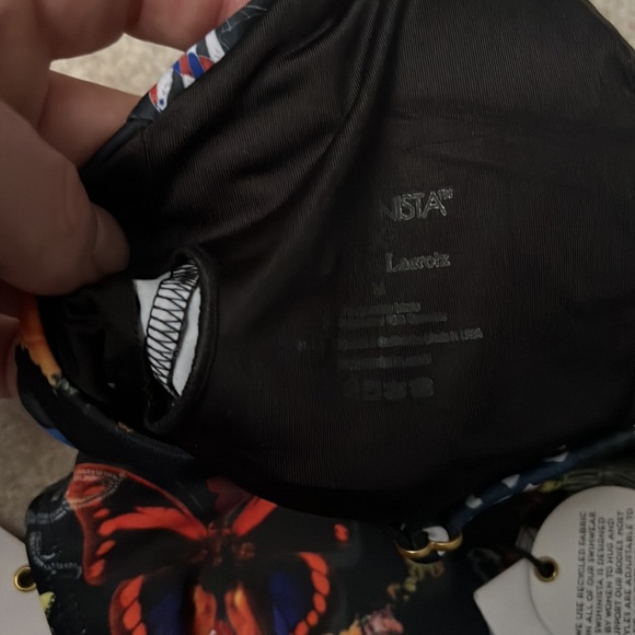 NEW Christian Lacroix bathing suit swimsuit swimming black with butterfly - Picture 7 of 9